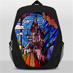 Beauty Stained Glass Castle Building Backpack Bag