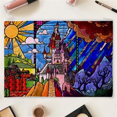 Beauty Stained Glass Castle Building Cosmetic Bag (XXXL) from ArtsNow.com Back