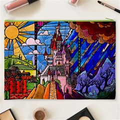 Beauty Stained Glass Castle Building Cosmetic Bag (XXXL) from ArtsNow.com Back