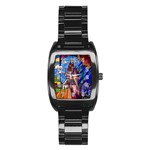 Beauty Stained Glass Castle Building Stainless Steel Barrel Watch