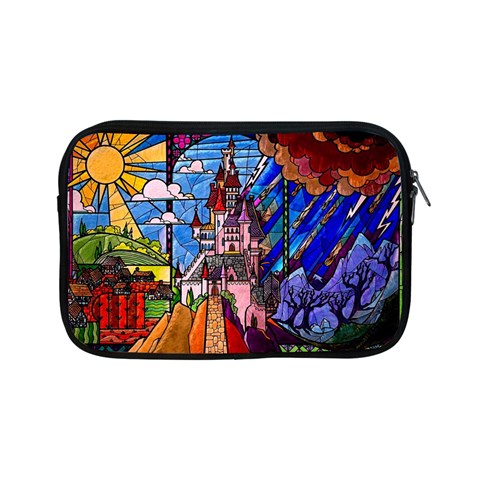 Beauty Stained Glass Castle Building Apple iPad Mini Zipper Cases from ArtsNow.com Front