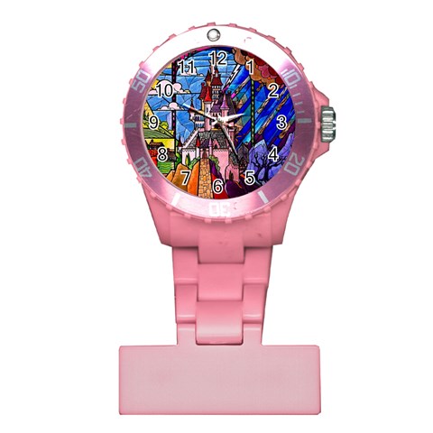 Beauty Stained Glass Castle Building Plastic Nurses Watch from ArtsNow.com Front