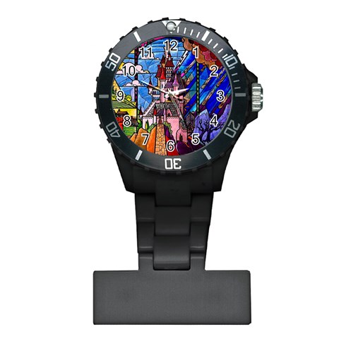 Beauty Stained Glass Castle Building Plastic Nurses Watch from ArtsNow.com Front