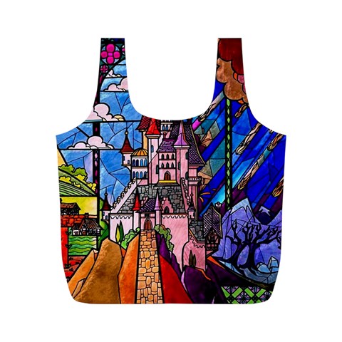 Beauty Stained Glass Castle Building Full Print Recycle Bag (M) from ArtsNow.com Front