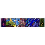 Beauty Stained Glass Castle Building Small Premium Plush Fleece Scarf