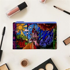 Beauty Stained Glass Castle Building Cosmetic Bag (XS) from ArtsNow.com Front
