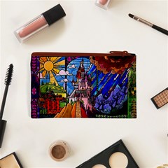 Beauty Stained Glass Castle Building Cosmetic Bag (XS) from ArtsNow.com Back