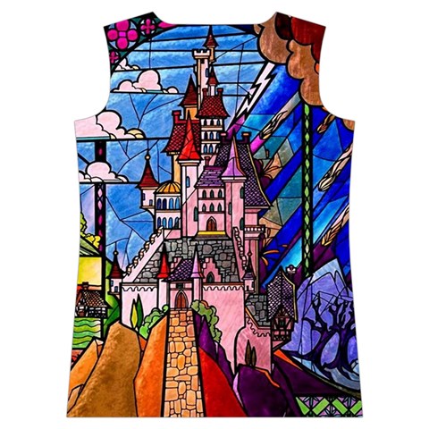 Beauty Stained Glass Castle Building Women s Basketball Tank Top from ArtsNow.com Back