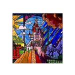 Beauty Stained Glass Castle Building Satin Bandana Scarf 22  x 22 