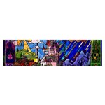 Beauty Stained Glass Castle Building Oblong Satin Scarf (16  x 60 )