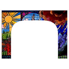 Beauty Stained Glass Castle Building Toiletries Pouch from ArtsNow.com Front
