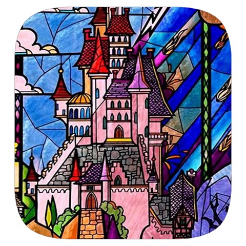 Beauty Stained Glass Castle Building Toiletries Pouch from ArtsNow.com Side Left