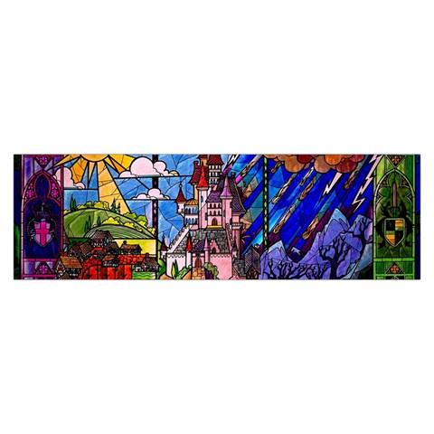 Beauty Stained Glass Castle Building Toiletries Pouch from ArtsNow.com Hand Strap