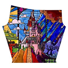 Beauty Stained Glass Castle Building Yoga Cropped Leggings from ArtsNow.com Right