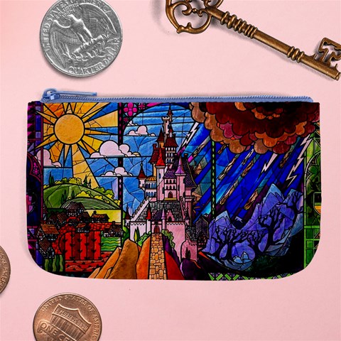 Beauty Stained Glass Castle Building Large Coin Purse from ArtsNow.com Front