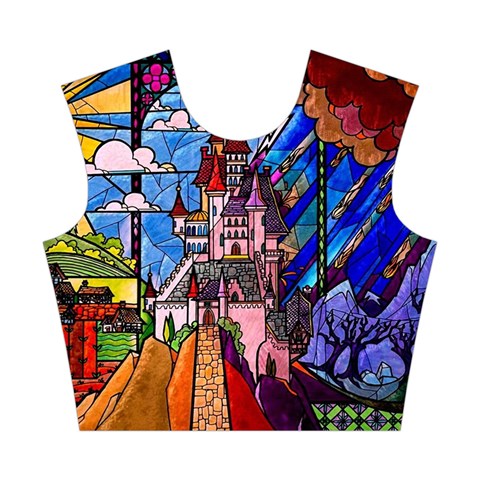 Beauty Stained Glass Castle Building Cotton Crop Top from ArtsNow.com Front