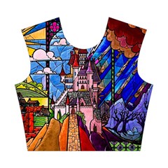 Beauty Stained Glass Castle Building Cotton Crop Top from ArtsNow.com Front