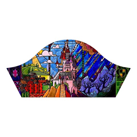 Beauty Stained Glass Castle Building Cotton Crop Top from ArtsNow.com Right Sleeve