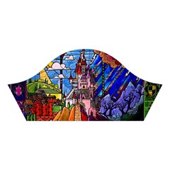Beauty Stained Glass Castle Building Cotton Crop Top from ArtsNow.com Right Sleeve