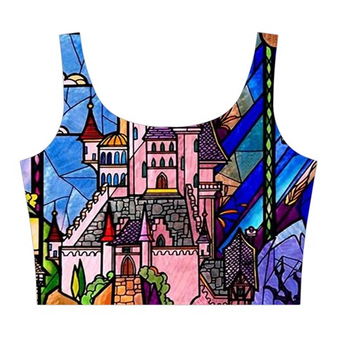 Beauty Stained Glass Castle Building Midi Sleeveless Dress from ArtsNow.com Top Front