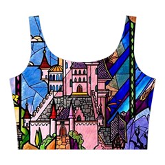 Beauty Stained Glass Castle Building Midi Sleeveless Dress from ArtsNow.com Top Front