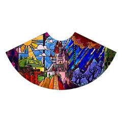 Beauty Stained Glass Castle Building Midi Sleeveless Dress from ArtsNow.com Skirt Front