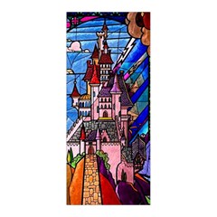 Beauty Stained Glass Castle Building Pleated Skirt from ArtsNow.com Front Pleats