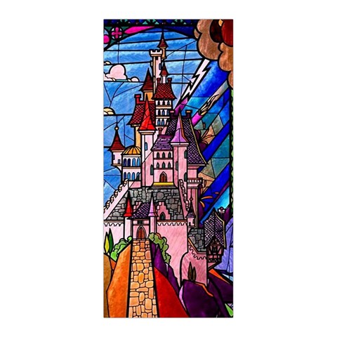 Beauty Stained Glass Castle Building Pleated Skirt from ArtsNow.com Back Pleats