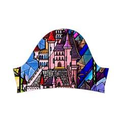 Beauty Stained Glass Castle Building Kids  Short Sleeve Velvet Dress from ArtsNow.com Right Sleeve