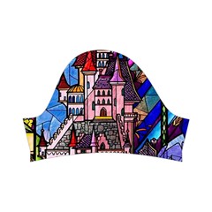 Beauty Stained Glass Castle Building Kids  Short Sleeve Velvet Dress from ArtsNow.com Left Sleeve