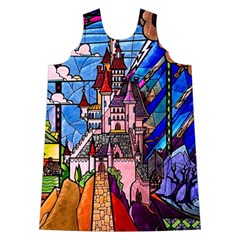 Beauty Stained Glass Castle Building Shoulder Cutout Velvet One Piece from ArtsNow.com Front