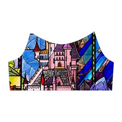 Beauty Stained Glass Castle Building Shoulder Cutout Velvet One Piece from ArtsNow.com Right Sleeve