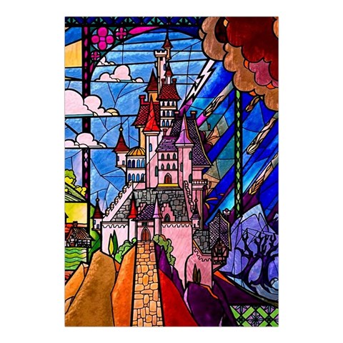 Beauty Stained Glass Castle Building Large Tapestry from ArtsNow.com Front
