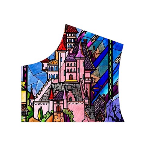 Beauty Stained Glass Castle Building Women s Button Up Vest from ArtsNow.com Top Left