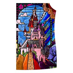 Beauty Stained Glass Castle Building Women s Button Up Vest from ArtsNow.com Front Left