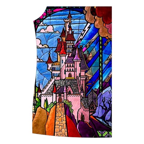 Beauty Stained Glass Castle Building Women s Button Up Vest from ArtsNow.com Front Right