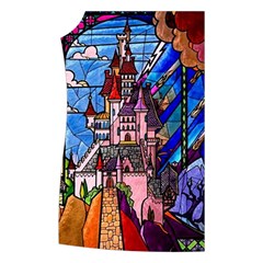 Beauty Stained Glass Castle Building Women s Button Up Vest from ArtsNow.com Front Right