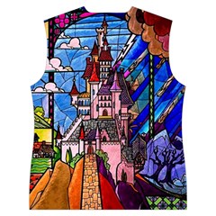 Beauty Stained Glass Castle Building Women s Button Up Vest from ArtsNow.com Back