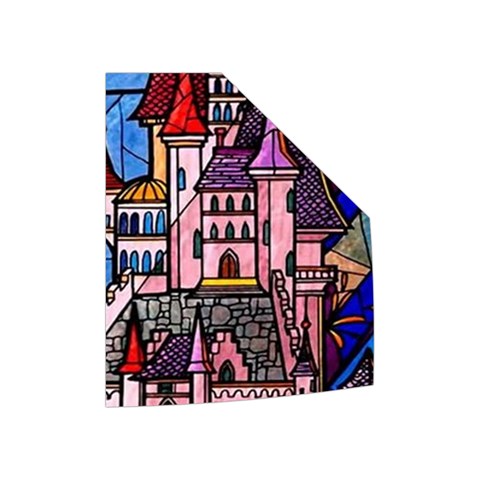 Beauty Stained Glass Castle Building Women s Button Up Vest from ArtsNow.com Left Pocket