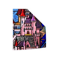 Beauty Stained Glass Castle Building Women s Button Up Vest from ArtsNow.com Left Pocket