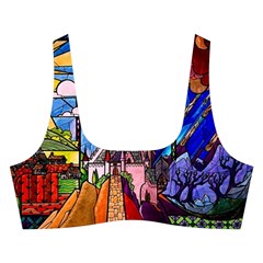 Beauty Stained Glass Castle Building Cross Back Hipster Bikini Set from ArtsNow.com Front