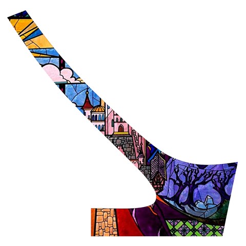 Beauty Stained Glass Castle Building Cross Back Hipster Bikini Set from ArtsNow.com Back Right