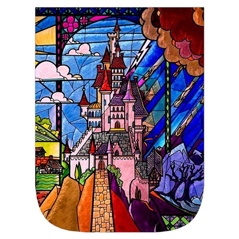 Beauty Stained Glass Castle Building Waist Pouch (Small) from ArtsNow.com Front Pocket