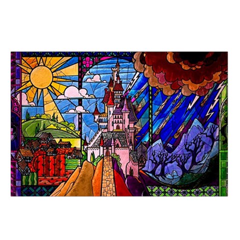 Beauty Stained Glass Castle Building Waist Pouch (Small) from ArtsNow.com Loop