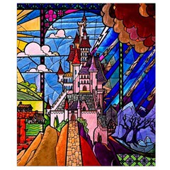 Beauty Stained Glass Castle Building Belt Pouch Bag (Large) from ArtsNow.com Back Strap