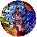 Beauty Stained Glass Castle Building Wooden Bottle Opener (Round)
