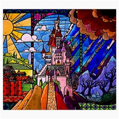 Beauty Stained Glass Castle Building Roll Up Canvas Pencil Holder (S) from ArtsNow.com Front