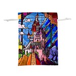 Beauty Stained Glass Castle Building Lightweight Drawstring Pouch (M)