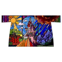 Beauty Stained Glass Castle Building Wristlet Pouch Bag (Small) from ArtsNow.com Back
