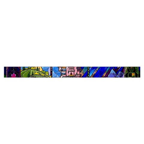 Beauty Stained Glass Castle Building Wristlet Pouch Bag (Small) from ArtsNow.com Strap Inside